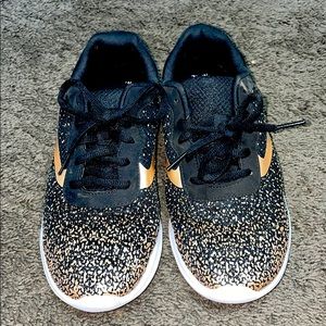 Sparkly Black And Gold Tennis Shoes